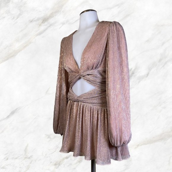 Lovers and Friends Josephine Mini Dress in Rose Gold & Silver - Picture 6 of 12